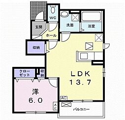 スマイルコート3 1LDKの間取図画像