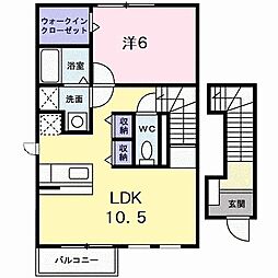 ネムスC 1LDKの間取図画像