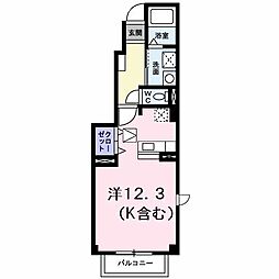 アルト・アルベロB ワンルームの間取図画像