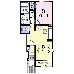 サンリットFJ1 1LDKの間取図画像