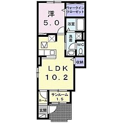 ブライトレジデンスB 1LDKの間取図画像
