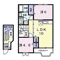 エスポワールF 2LDKの間取図画像