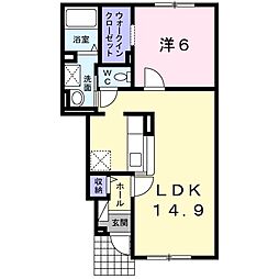 メゾンドリヴィエール 1LDKの間取図画像