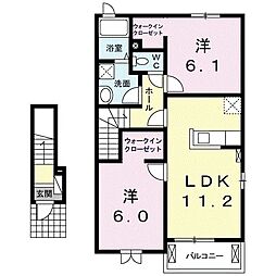 フェリーチェ 2LDKの間取図画像