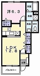 プラシード・カーサ 1LDKの間取図画像