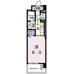 ラレジーナグランデ 1Kの間取図画像