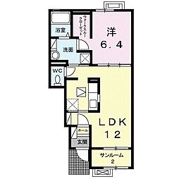 ドムス・ウィスタリア3 1LDKの間取図画像