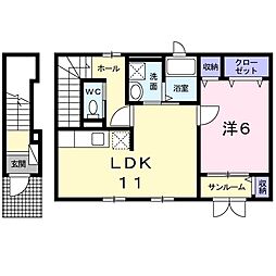 ラ・スクェア 1LDKの間取図画像