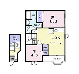 ヴィコロ竹原 2LDKの間取図画像