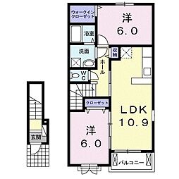 ラフレシール2 2LDKの間取図画像