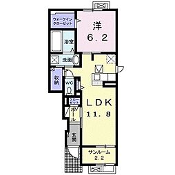 ＨｅｌｌｏＷｏｒｌｄ　Ｅａｓｔ 1階1LDKの間取り