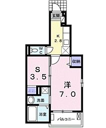 プレステージIII 1階1SKの間取り
