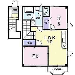 グランドゥールこだま5 2LDKの間取図画像
