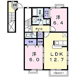 サニーエクセラン 2LDKの間取図画像