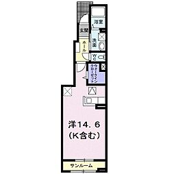 アーレアルク ワンルームの間取図画像