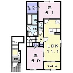フェゼント 2LDKの間取図画像