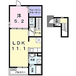 ソル・レヴェンテ 1LDKの間取図画像