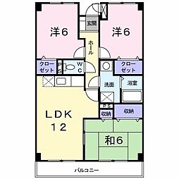 ジャン・ピュール1番館 3LDKの間取図画像