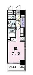 アビタシオングランデ ワンルームの間取図画像