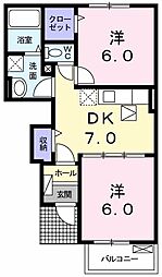 セゾンジェルメ3 2DKの間取図画像