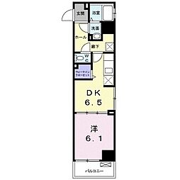 フォーシーズン千葉 1DKの間取図画像