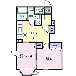アンフィニ.K 2DKの間取図画像