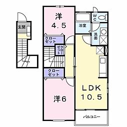 エスポワール・K 2LDKの間取図画像
