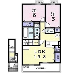 さくらパール57 2LDKの間取図画像