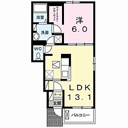 エスポワール2 1LDKの間取図画像