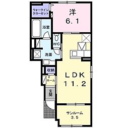 メビウス 1LDKの間取図画像