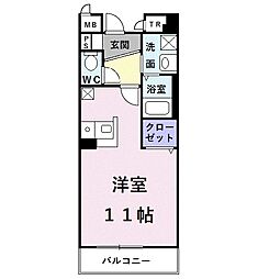 ノールヴィクトワール ワンルームの間取図画像