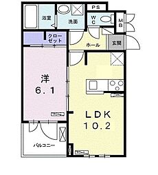グラース・ブリーズ　II 301 3階1LDKの間取り