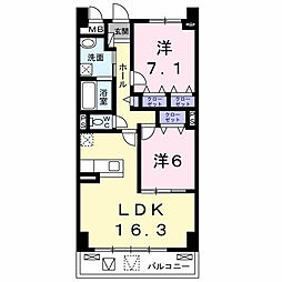 ムーンヒルズ大阪 2LDKの間取図画像