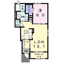 ＯＨＡＮＡ　II 1階1LDKの間取り