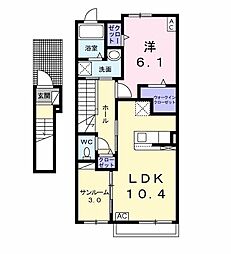 ギフテッド 1LDKの間取図画像