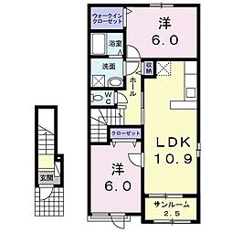 ベルステップ1 2LDKの間取図画像
