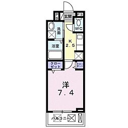 ヘルツ・アス 1Kの間取図画像