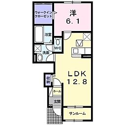 クレメント東九条A 1LDKの間取図画像
