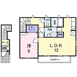 トラッド 1LDKの間取図画像