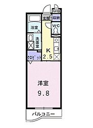 ランデュール斉藤 1Kの間取図画像