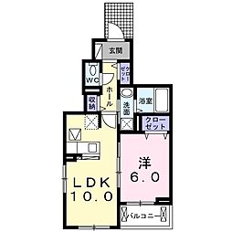 ハイブリッジ 1LDKの間取図画像