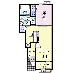 エヴァーガーデン3 1LDKの間取図画像