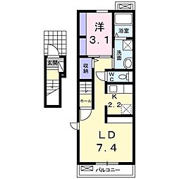アル・ソーレ3 1LDKの間取図画像