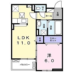 カーサライゼ 1LDKの間取図画像
