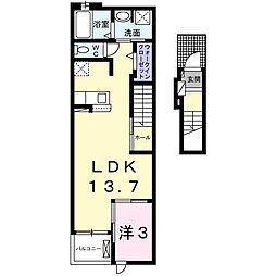 フリーデ2 1LDKの間取図画像