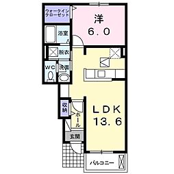 グランジュテ 1LDKの間取図画像