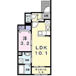 アラモードハウス2 1LDKの間取図画像
