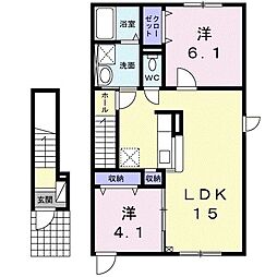 リシェル臨海舟見 2LDKの間取図画像