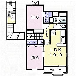 インテリオールA 2LDKの間取図画像