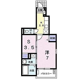 メゾンベル 1SKの間取図画像